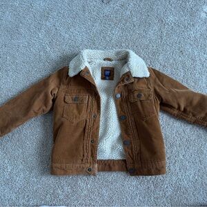 GAP Kids Brown Corduroy Jacket with Cream Sherpa Lining